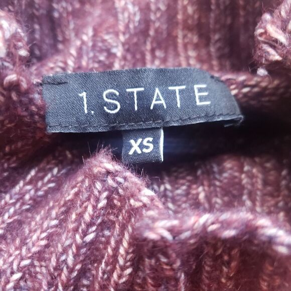 1.State high neck over sized burgundy blend  sweater - Picture 4 of 5
